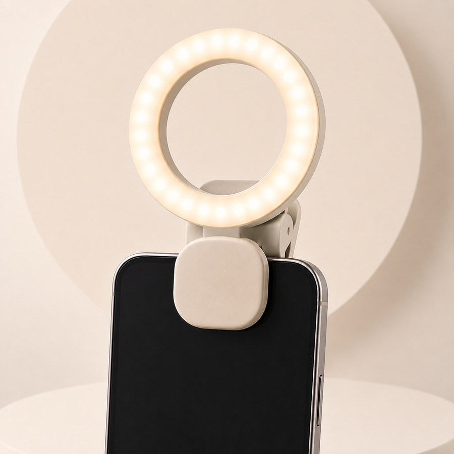 Clip-On Selfie Ring Light for Phone – Portable LED Video Light for Makeup, Selfies, Video Calls, Live Streaming & Content Creation
