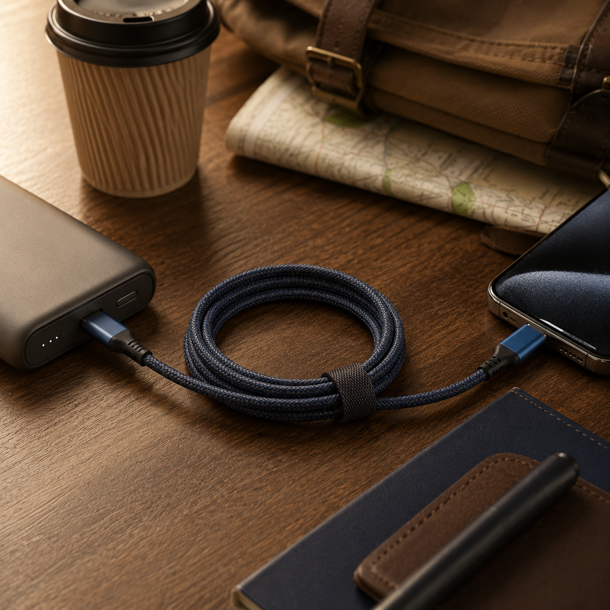 Heavy-Duty Braided USB-C Charging Cable – Tangle-Resistant Fast Charge Cord with Reinforced Ends for Phones, Tablets, Laptops & Everyday Tech Use