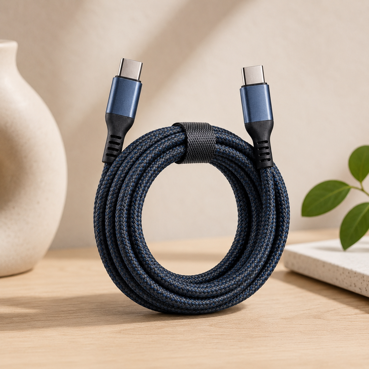 Heavy-Duty Braided USB-C Charging Cable – Tangle-Resistant Fast Charge Cord with Reinforced Ends for Phones, Tablets, Laptops & Everyday Tech Use