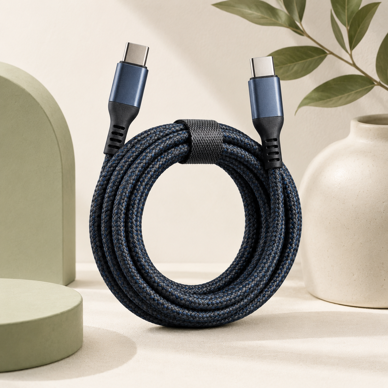 Heavy-Duty Braided USB-C Charging Cable – Tangle-Resistant Fast Charge Cord with Reinforced Ends for Phones, Tablets, Laptops & Everyday Tech Use