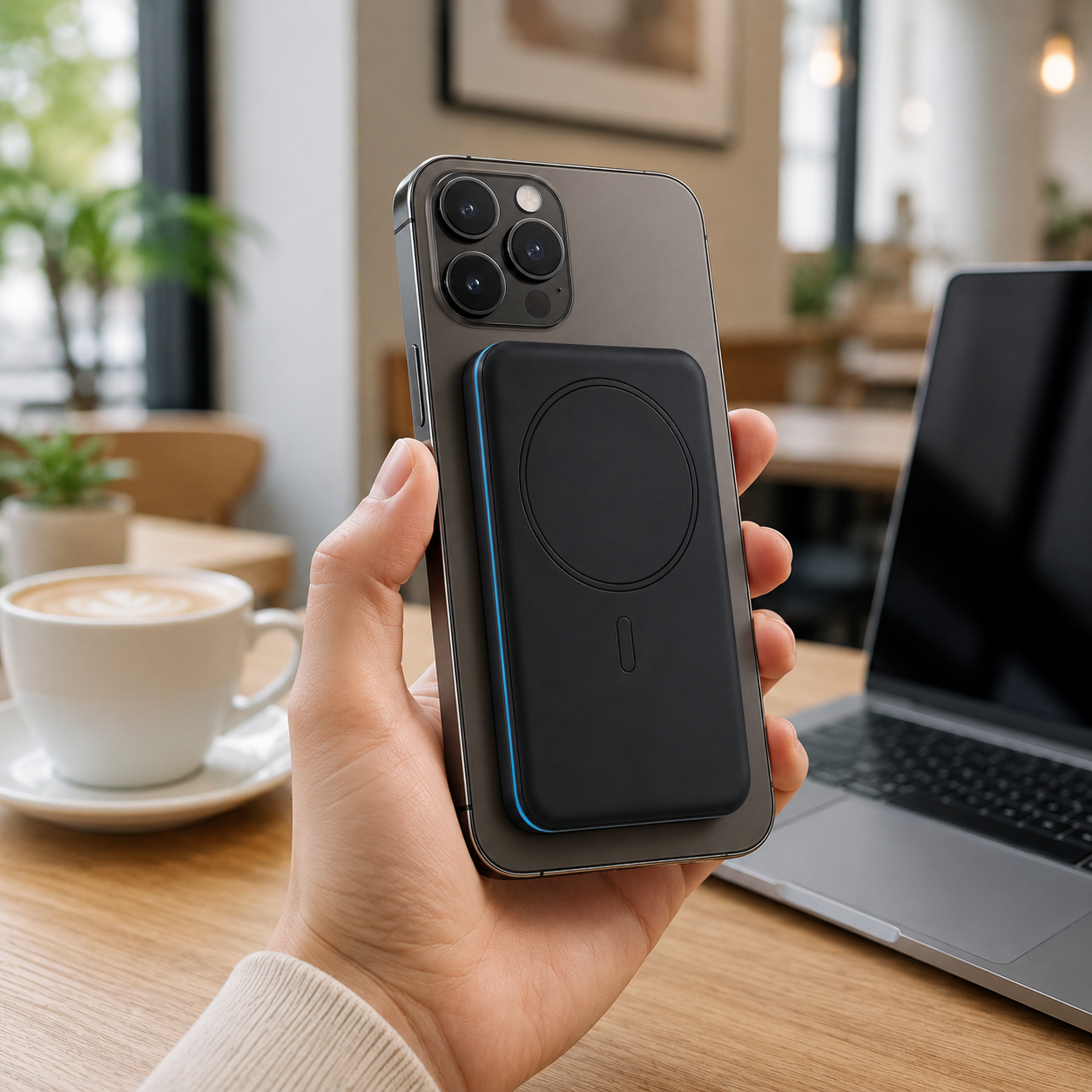 Slim Magnetic Wireless Power Bank – Portable Snap-On Charger with USB-C Support, Compact Battery Pack for Phones, Travel, Work & Everyday Backup Power