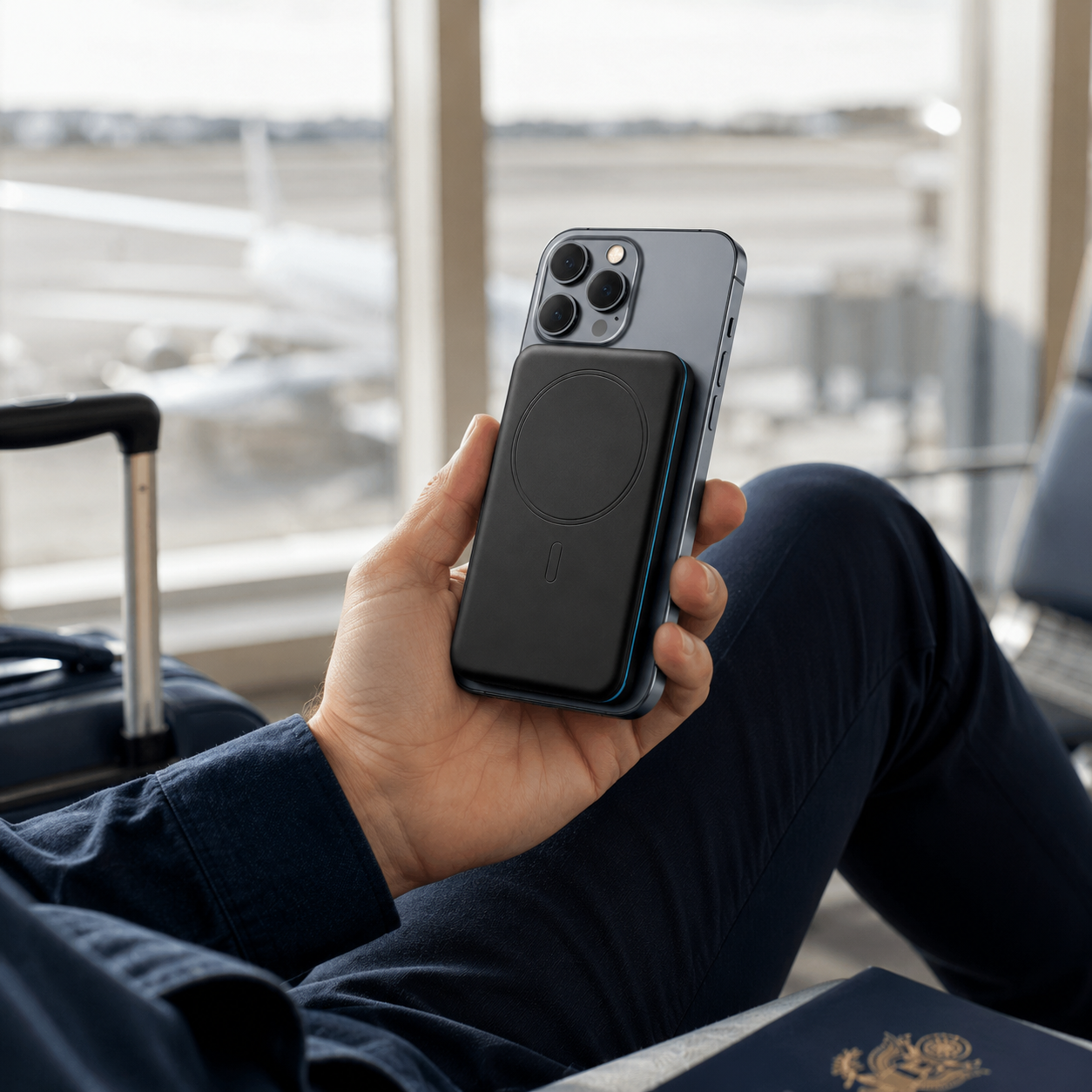 Slim Magnetic Wireless Power Bank – Portable Snap-On Charger with USB-C Support, Compact Battery Pack for Phones, Travel, Work & Everyday Backup Power