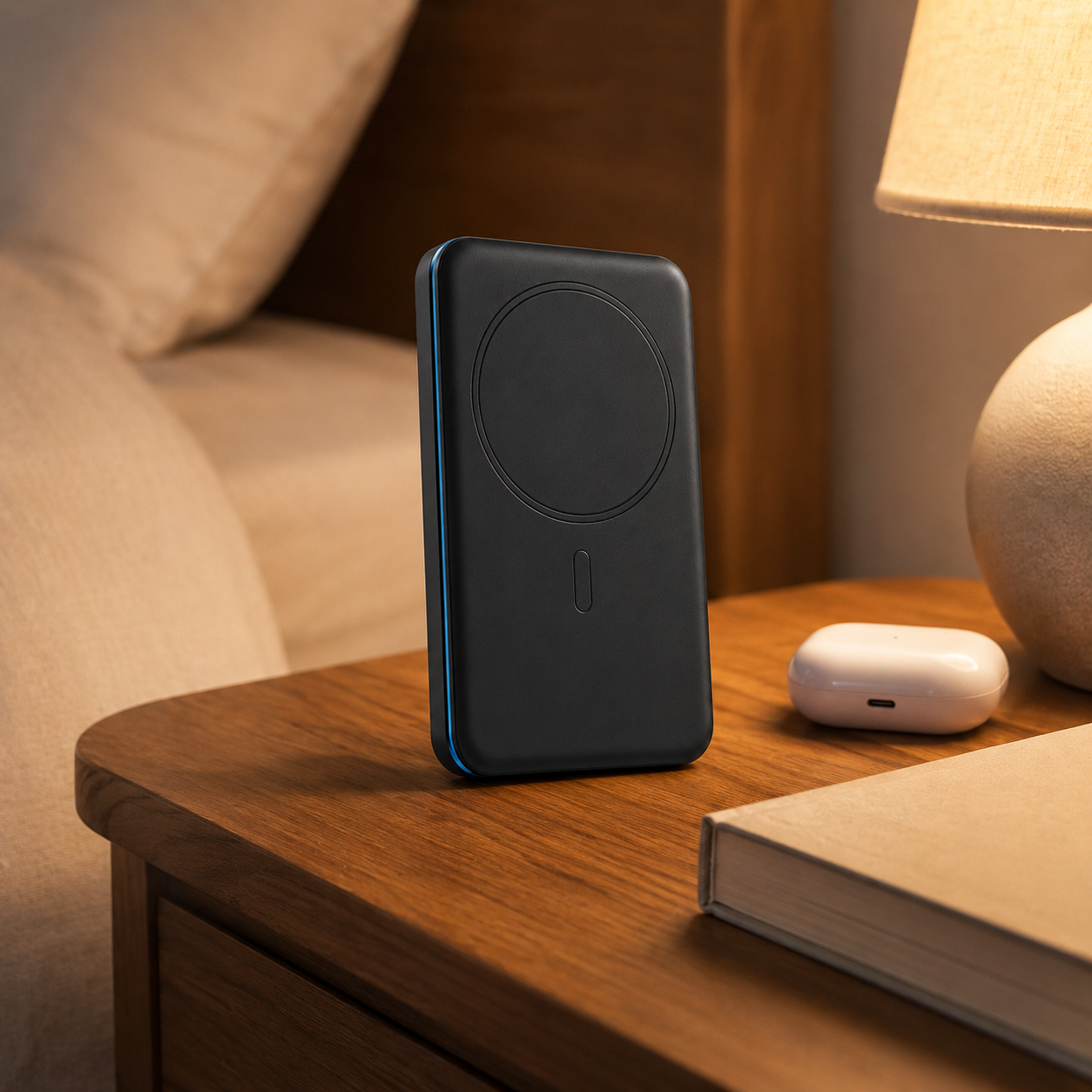 Slim Magnetic Wireless Power Bank – Portable Snap-On Charger with USB-C Support, Compact Battery Pack for Phones, Travel, Work & Everyday Backup Power
