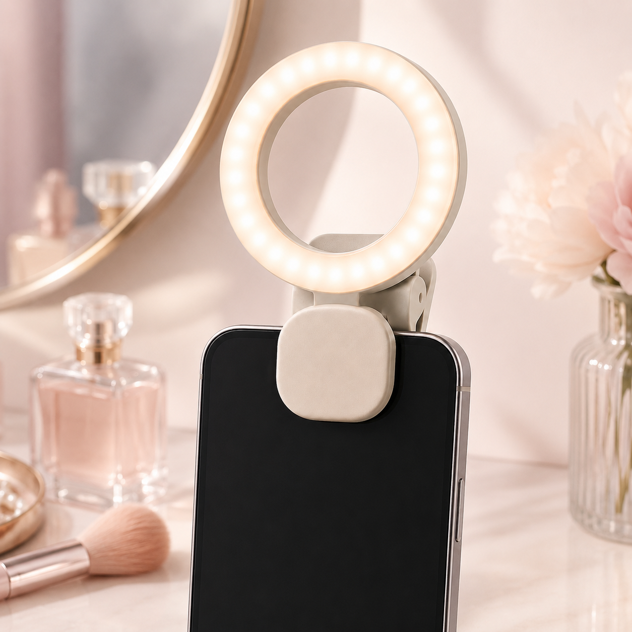 Clip-On Selfie Ring Light for Phone – Portable LED Video Light for Makeup, Selfies, Video Calls, Live Streaming & Content Creation