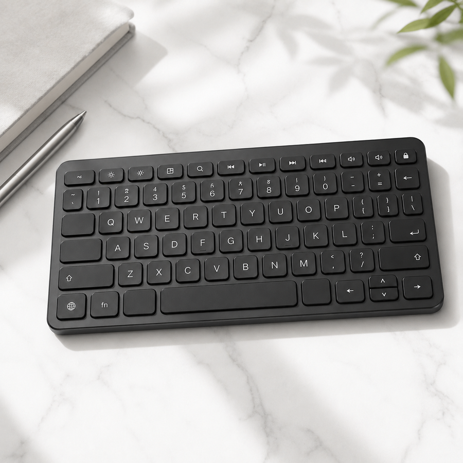 Compact Wireless Keyboard – Slim Bluetooth-Style Keyboard for Tablets, Laptops, Phones, Desktops, Travel & Everyday Work