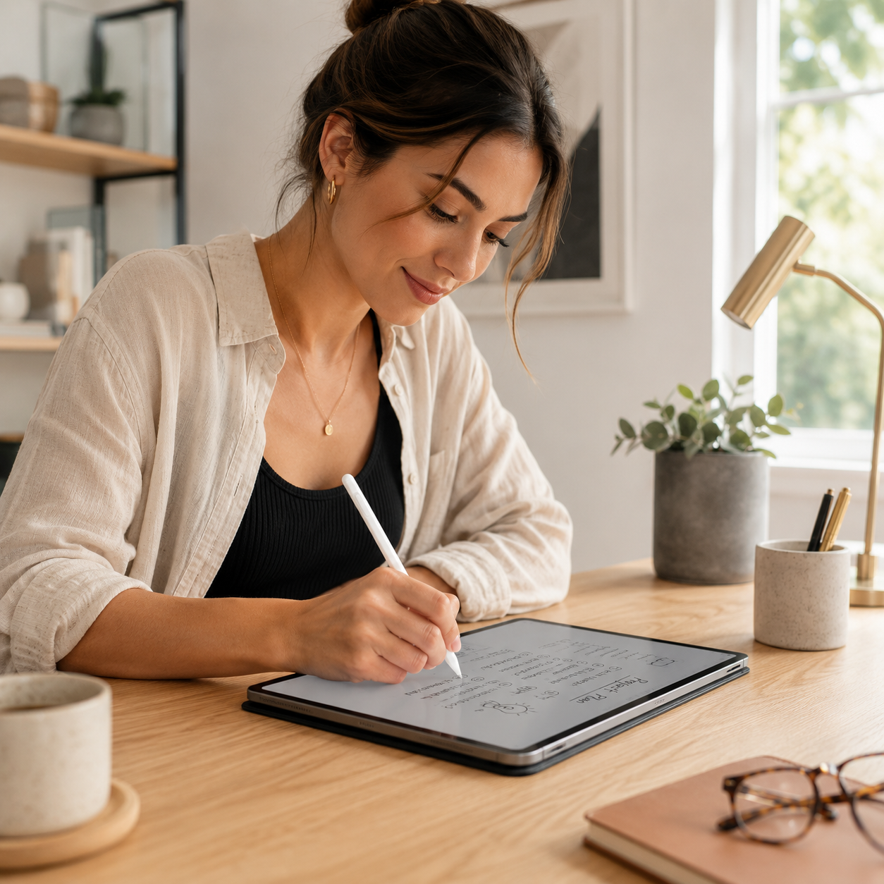 Precision Digital Stylus Pen – Sleek White Tablet Pencil for Notes, Drawing, Sketching, Planning & Everyday Touchscreen Creativity